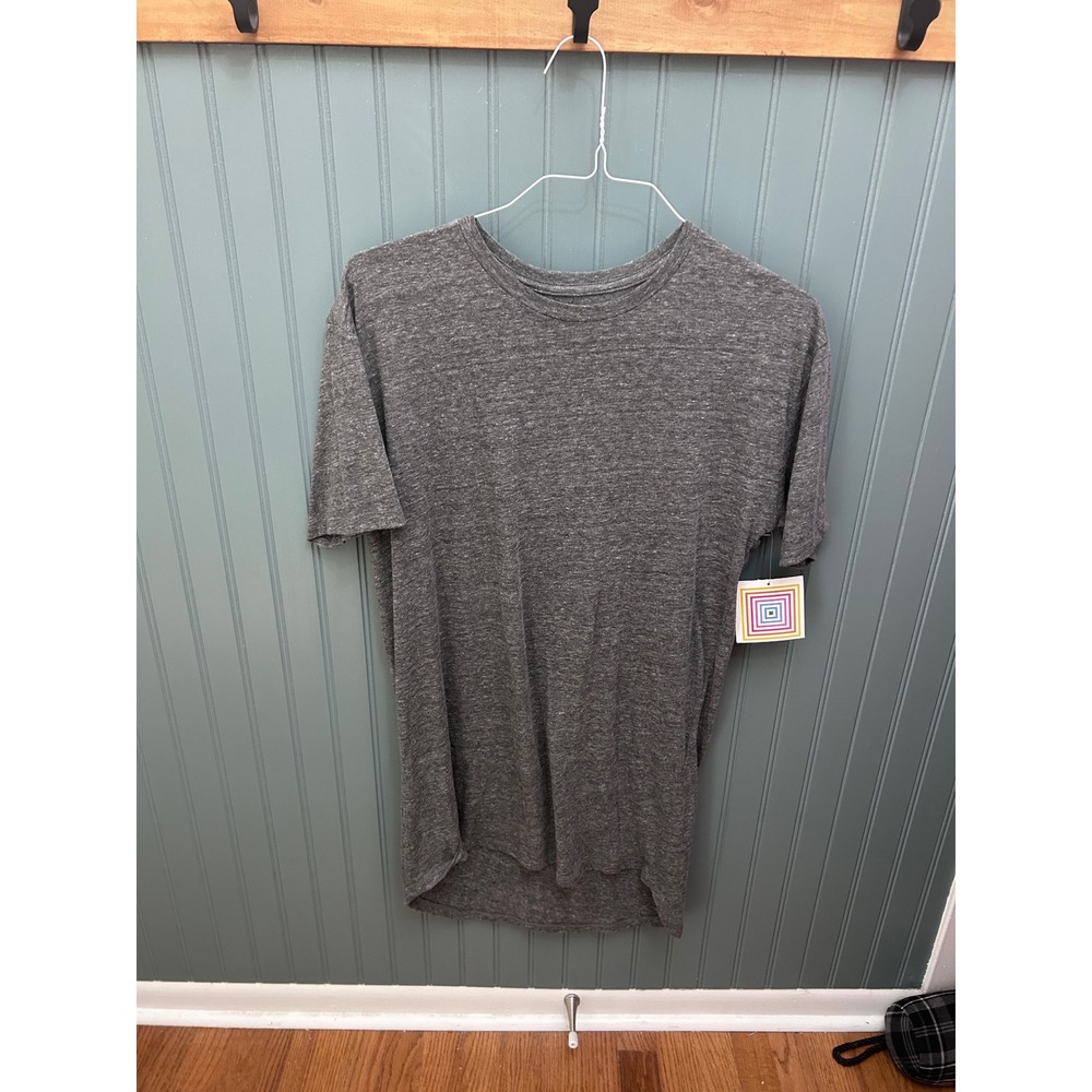 LuLaRoe Patrick T-Shirt Womens Medium Charcoal Gray Heathered Short‎ Sleeve New